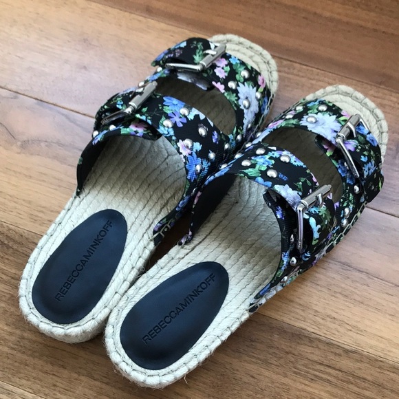 💕x2HP💕Rebecca Minkoff platform Espadrille floral print sandals - Picture 7 of 8